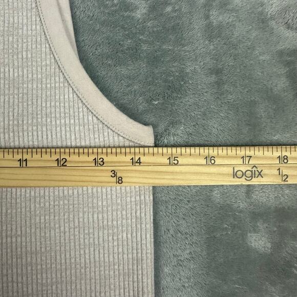 Faherty Size L Womens Cambria Rib Tank in Heather Fog WKU2201 - Picture 6 of 7